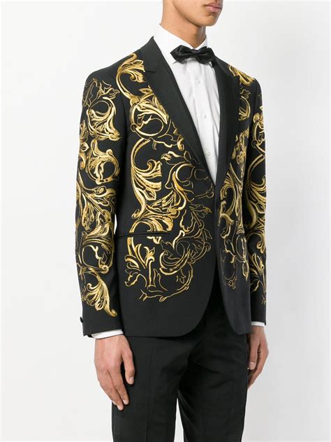 versace tux|Versace black suit.